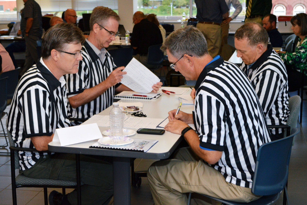 referees score worksheets for teams that are playing a drought game